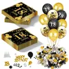 18. Geburtstag Dekoration Set, 36-teilig, Schwarz/Gold Voir les images du produit