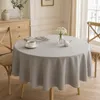 ProximaX Runde Tischdecke Ø140 cm Hellgrau in Leinenoptik, Produktbild-Vorschau 5