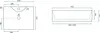 Technical drawings of a sink with dimensions. Podgląd zdjęcia produktu