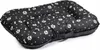 A dog bed with a black and white paw print pattern. Podgląd zdjęcia produktu