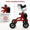 COSTWAY 2in1 Rollator mit Sitz faltbar, Gehhilfe 6-fach Produktbild-Vorschau 4
