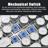 Close-up view of mechanical keyboard switches and keycaps. Produktbild-Vorschau