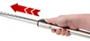 A hand is shown adjusting a telescopic pole, indicated by red arrows suggesting movement. Podgląd zdjęcia produktu