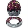 An open toilet seat with a floral design. Anteprima dell’immagine prodotto