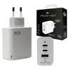 A product shot featuring a white power adapter and its packaging. Produktbild-Vorschau