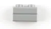 A single light gray LEGO brick with two studs on top and a horizontal groove in the middle, shown from the front on a white background. Produktbild-Vorschau