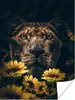 MuchoWow® Poster Löwe - Blumen - Tiere - Botanisch 120x160 Produktbild-Vorschau 1
