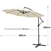Sonnenschirm Ø3m inkl. Gartenschirm 360° drehbar Produktbild-Vorschau 2