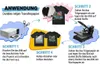 Infografik mit vier Schritten zur Verwendung von dunklem Inkjet-Transferpapier, um ein Design auf ein schwarzes T-Shirt zu drucken Náhľad obrázku produktu