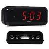 A black digital alarm clock with a red LED display and buttons on the bottom. Produktbild-Vorschau