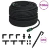vidaXL Tropfschlauch Schwarz 0,6" 100 m Gummi Produktbild-Vorschau 1