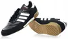A pair of black Adidas Mundial Goal soccer shoes are shown against a white background. Anteprima dell’immagine prodotto