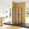 Duschspa 90x90x195cm Schwarz Runddusche Duschkabine Produktbild-Vorschau 2