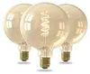 Three vintage-style LED light bulbs with spiral filaments are arranged in a group against a white background. Produktbild-Vorschau