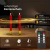 Stabkerzen LED mit Timer ROT 4 Stück ROT indoor - 6 Stunden Produktbild-Vorschau 2