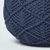HOMESCAPES Grande pouf lavorato all'uncinetto, blu scuro, Anteprima dell’immagine prodotto 4