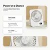 ZELURXX Tischventilator Akku 3000mAh 5 Stufen 8h Laufzeit Produktbild-Vorschau 7