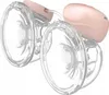 A pair of cordless electric breast pumps with clear collection cups and pink motor units, shown against a white background. Podgląd zdjęcia produktu