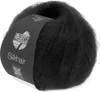 A ball of black yarn with a label. Produktbild-Vorschau