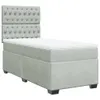 vidaXL Boxspringbett mit Matratze Hellgrau 100x200 cm Samt Produktbild-Vorschau 1