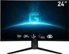 A computer monitor with marketing graphics and text. Produktbild-Vorschau