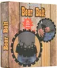 The image shows the packaging for a "Beer Belt" product, featuring a wooden background and graphics illustrating the product in use. Produktbild-Vorschau