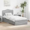 vidaXL Bettrahmen Graues Sonoma 100 x 200 cm Holzwerkstoff Produktbild-Vorschau 2
