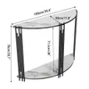A diagram showing the dimensions of a half-round console table. Podgląd zdjęcia produktu