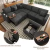 Merax L-Form 7-Sitzer Ecksofa Mit Schlaffunktion, Produktbild-Vorschau 9