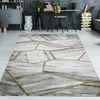 Wohnzimmerteppich geometrisches Muster in grau gold Größe - Produktbild-Vorschau 1