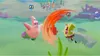 Two cartoon characters, Patrick Star and SpongeBob SquarePants, are engaged in a fight in a video game. Podgląd zdjęcia produktu