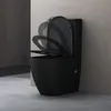 doporro WC à Poser Céramique Noir Mat Toilette avec Voir les images du produit 3