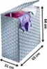 A laundry basket with clothes inside, with dimensions indicated. Náhled obrázku produktu