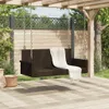 vidaXL Závesná lavica hnedá 119x56x48 cm Poly ratan Náhľad obrázku produktu 3