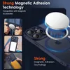 A collage of images showcasing an iPhone case with MagSafe compatibility, demonstrating its magnetic adhesion technology and accessory compatibility. Produktbild-Vorschau