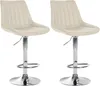 2er Set Barhocker Toni Kunstleder chrom - creme Produktbild-Vorschau 1