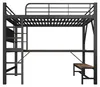 Hochbett 160 x 200 cm mit Schreibtisch, Regalen, LED, Produktbild-Vorschau 10