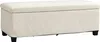 A beige storage bench with a corduroy-like texture and black legs, presented on a white background. Podgląd zdjęcia produktu