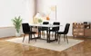 Sweiko 120x70cm Schwarz Esstisch mit 4 Stühlen Set,Moderne Produktbild-Vorschau 2