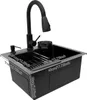 Lavello da cucina, rubinetto girevole a 360°, cestello per Anteprima dell’immagine prodotto 1
