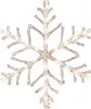 A close-up of a lit-up snowflake decoration. Produktbild-Vorschau
