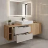 RODAN | Mobile Sottolavabo - Marrone e Beige - 160 cm - Con Anteprima dell’immagine prodotto 3