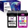 A product shot of two printer ink cartridges and their packaging. Produktbild-Vorschau