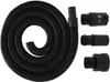 A coiled black flexible hose with three black adapter attachments on the right side, all on a white background. Produktbild-Vorschau