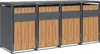 A row of four metal trash bin enclosures with wooden-look doors. Náhľad obrázku produktu