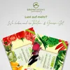 Marketing image for GrowGreens seed sets, featuring images of tomatoes, vegetables, and text promoting more products. Náhled obrázku produktu