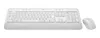 A white wireless keyboard and mouse set is displayed on a white background. Produktbild-Vorschau