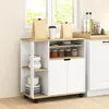 A kitchen cart with storage is shown in a bright, clean kitchen setting. Podgląd zdjęcia produktu