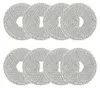A top-down view of multiple grey circular mop pads with a hole in the center, arranged in two rows. Produktbild-Vorschau