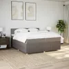 vidaXL Boxspringbett mit Matratze Taupe 200x200 cm Stoff Produktbild-Vorschau 4